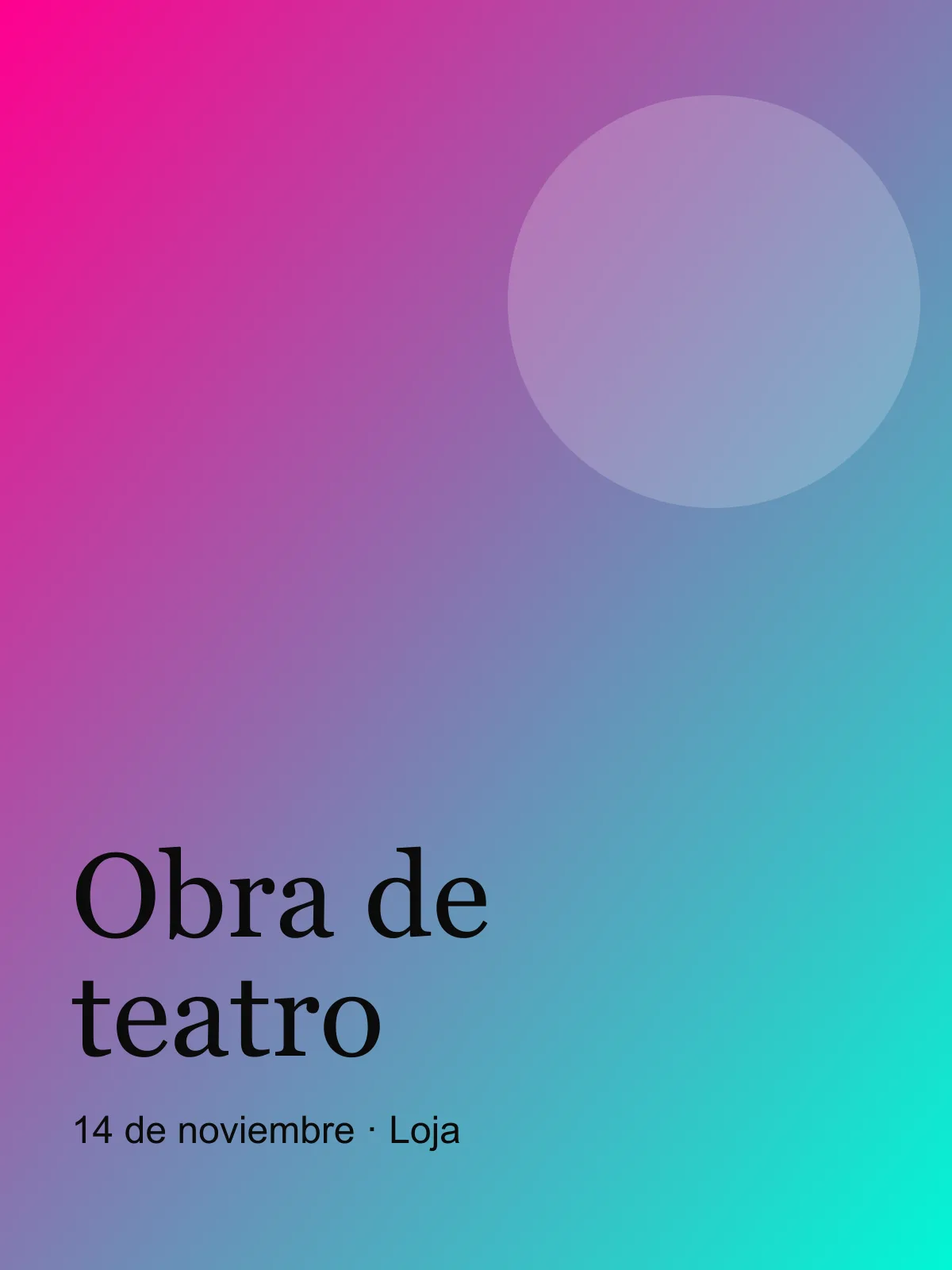 Afiche de ejemplo de la obra de teatro